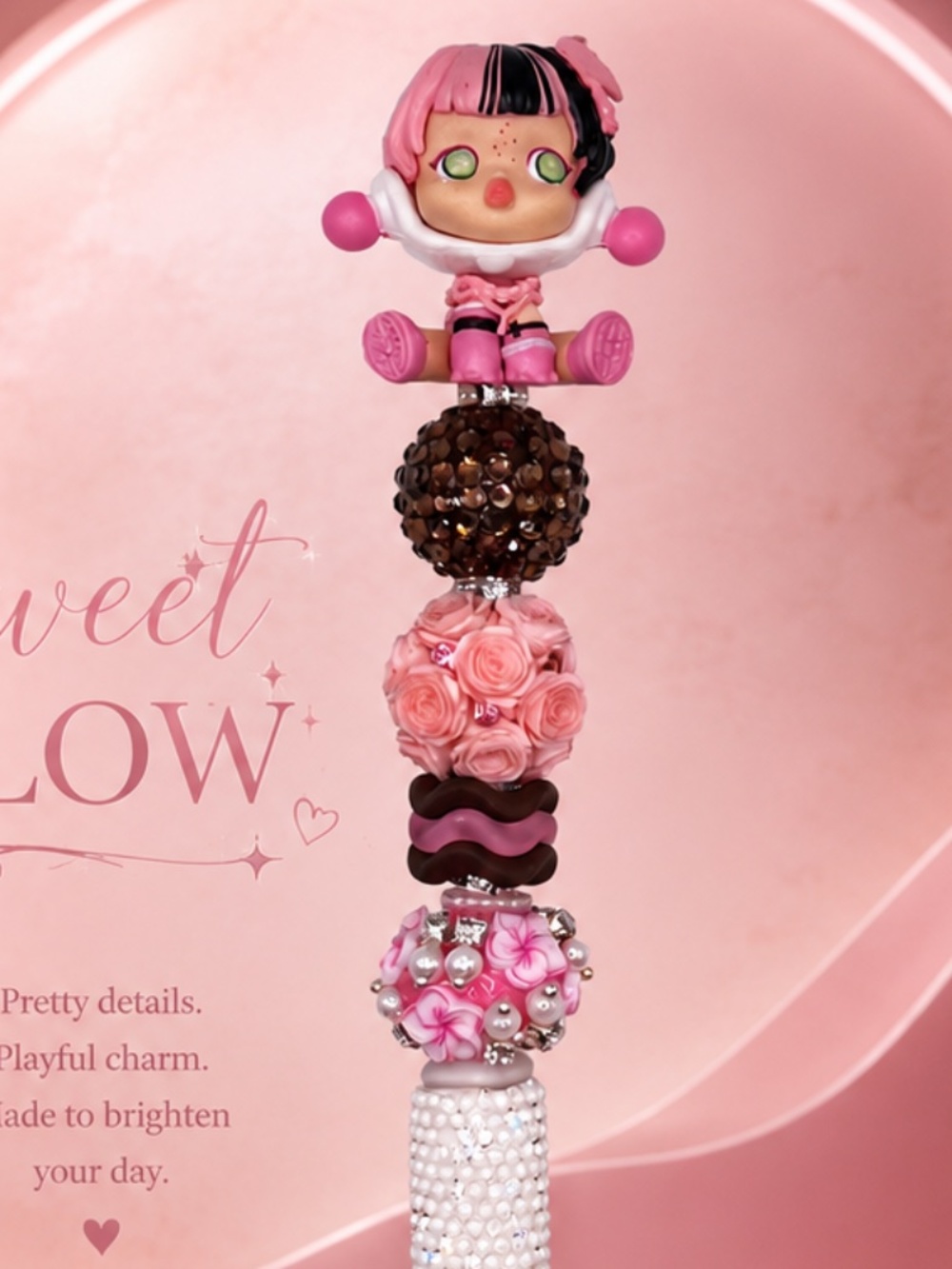 Blush Blossom Sparkle Beaded Pen - Picture 2 of 2